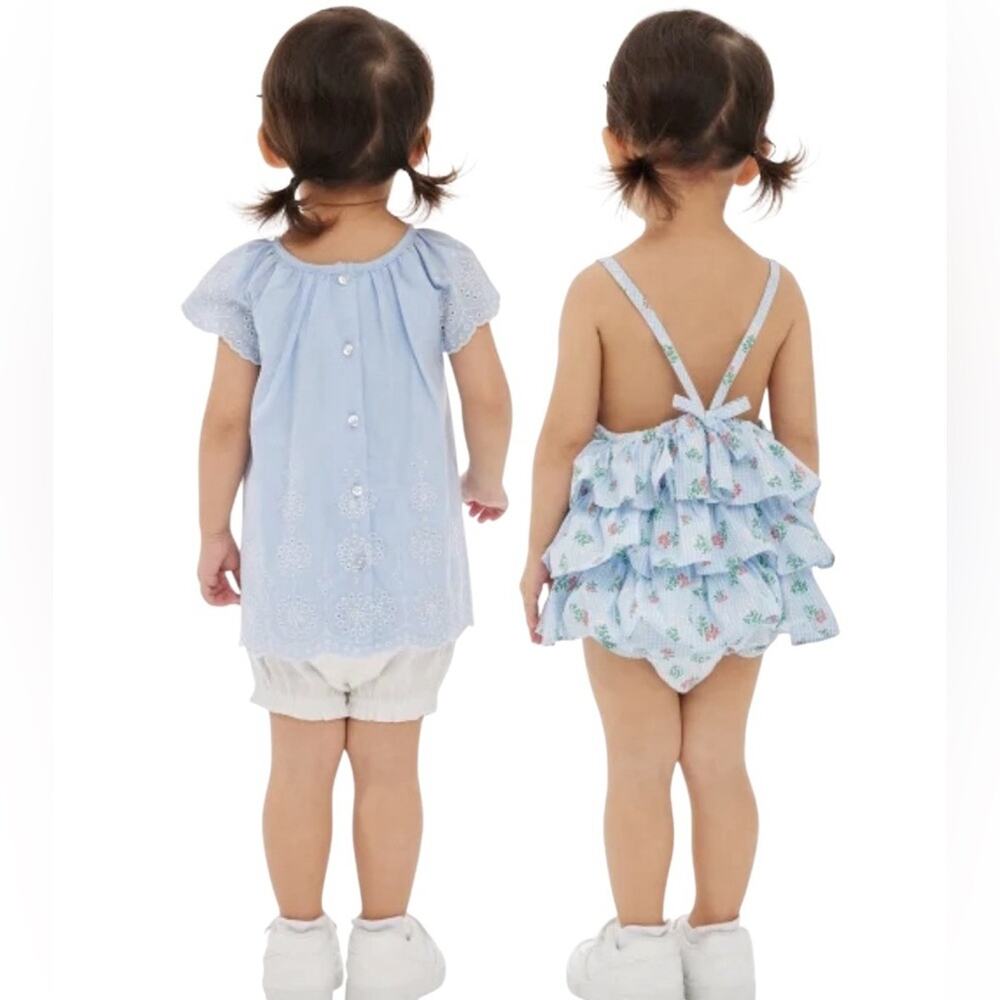 Little Me Girl’s Blue and White Eyelet Dress Outfit Set Size 24 Month’s NWT - Picture 11 of 11